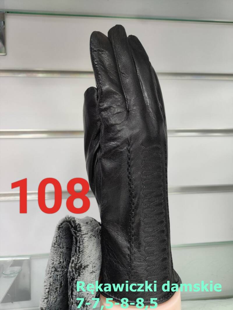 Rękawiczki skórzane damskie Roz 7-8.5, 1 kolor Paczka 10 szt